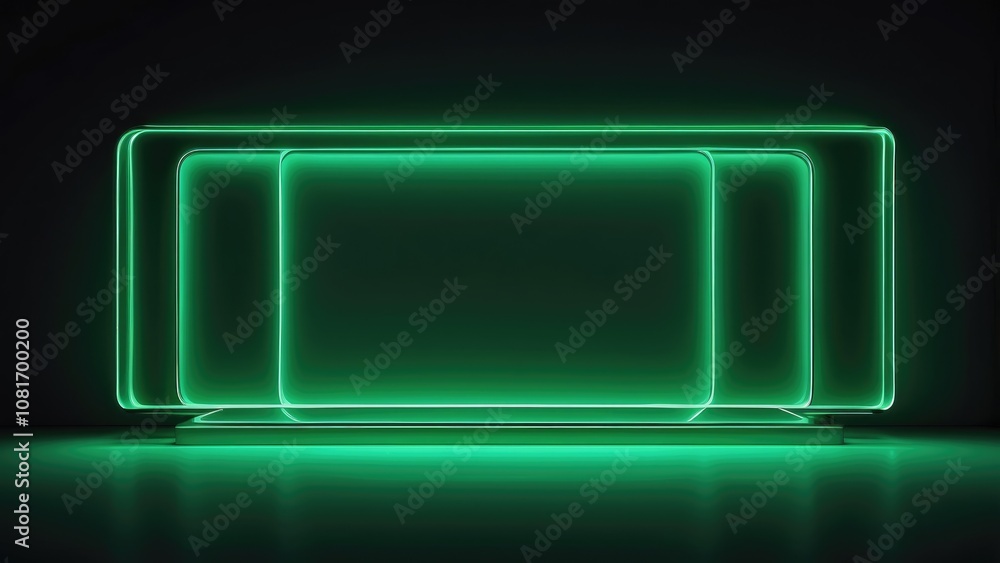 Minimal green neon background illumination. Minimal green neon background illumination.