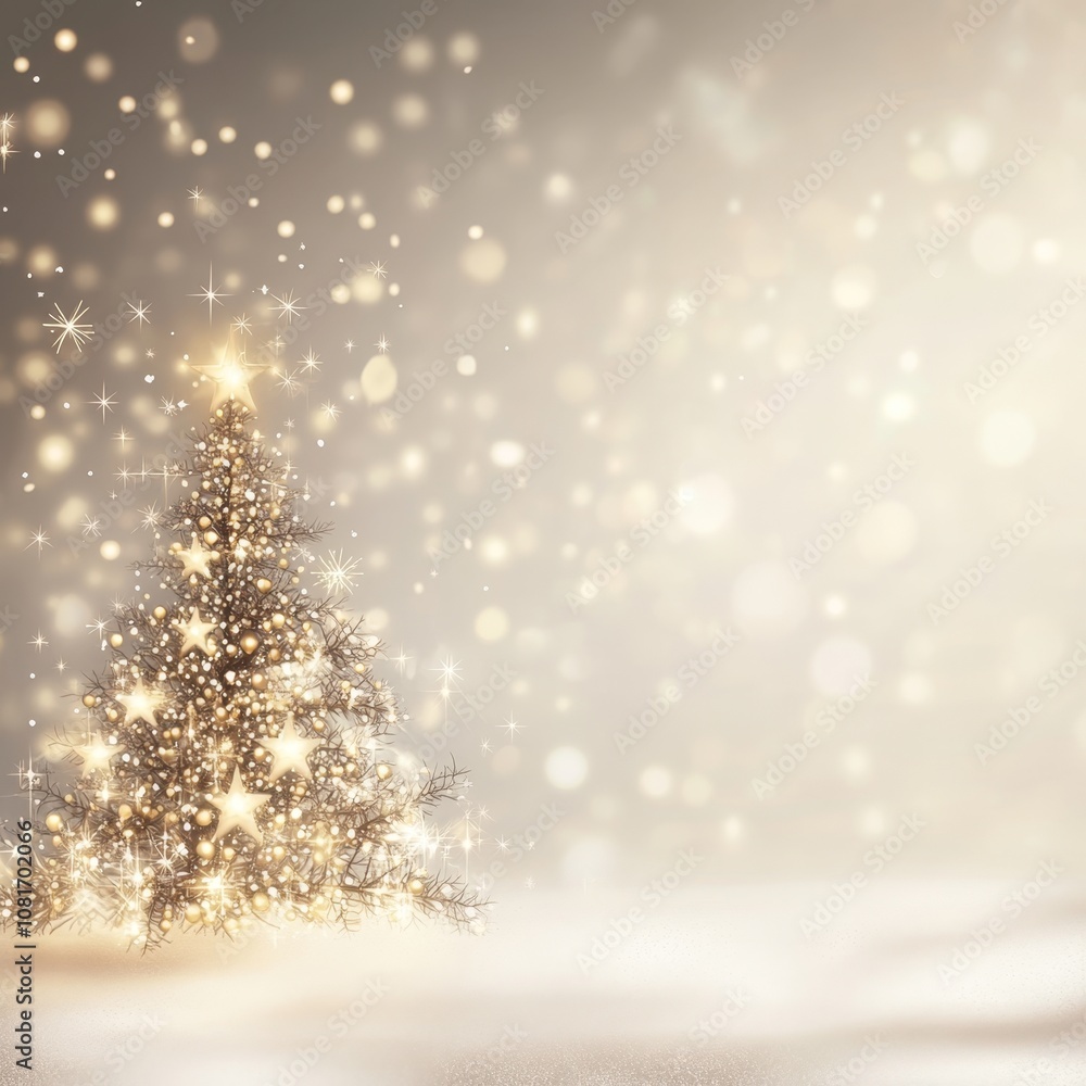 Minimalist Christmas Tree Design with Elegant Decorations on Soft Background for Luxurious Holiday Feel Minimalist Christmas Tree Design with Elegant Decorations on Soft Background for Luxurious Holiday Feel