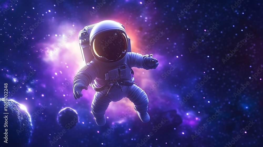 Cartoon Astronaut in Space Cartoon Astronaut in Space