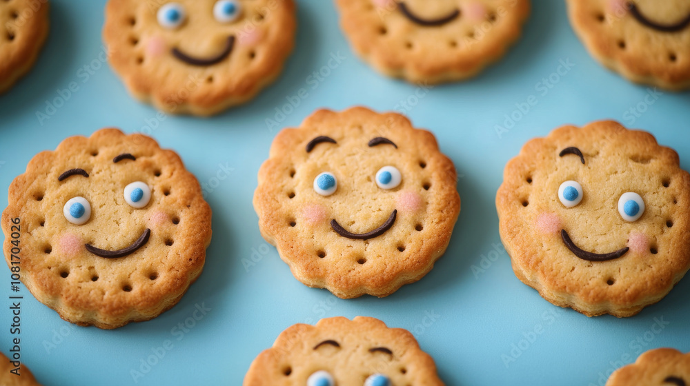 Cute cartoon biscuits with smiling faces and winking eyes. They're perfect for kids' illustrations, wallpapers, or just a fun design. Cute cartoon biscuits with smiling faces and winking eyes. They're perfect for kids' illustrations, wallpapers, or just a fun design.