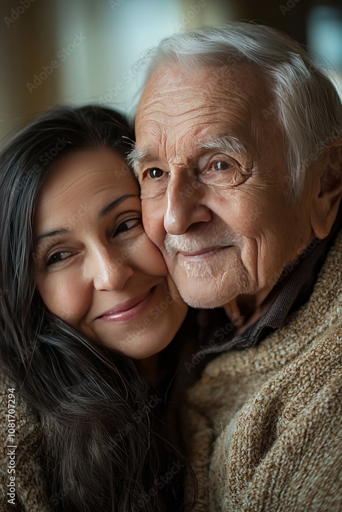 A caregiver spends time talking with an elderly person before bed. They share stories and ensure they feel relaxed and comfortable A caregiver spends time talking with an elderly person before bed. They share stories and ensure they feel relaxed and comfortable