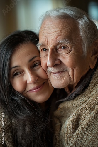 A caregiver spends time talking with an elderly person before bed. They share stories and ensure they feel relaxed and comfortable