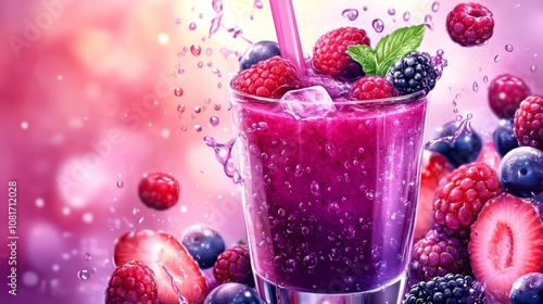 Refreshing Mixed Fruit Smoothie