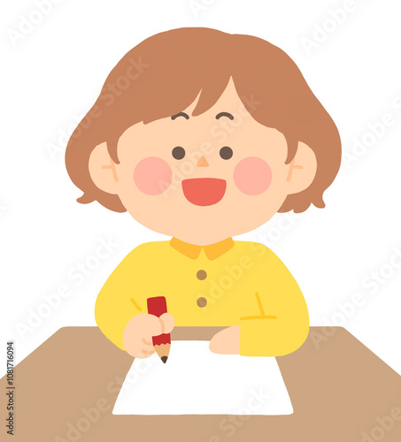 서류를 작성중인 젊은 여성