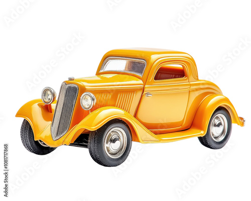 Classic orange car model with shiny details and vintage design, showcasing its elegant curves and chrome accents. Perfect for collectors and enthusiasts photo