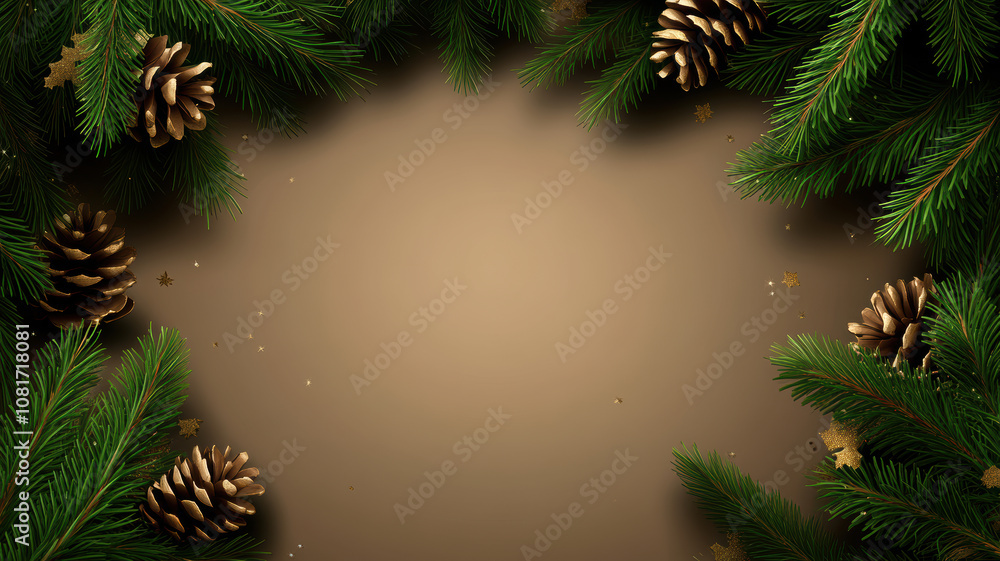 Rustic christmas wreath frame for text  vector illustration