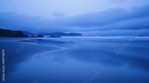 Serene Dusk Light Over Ocean Horizon