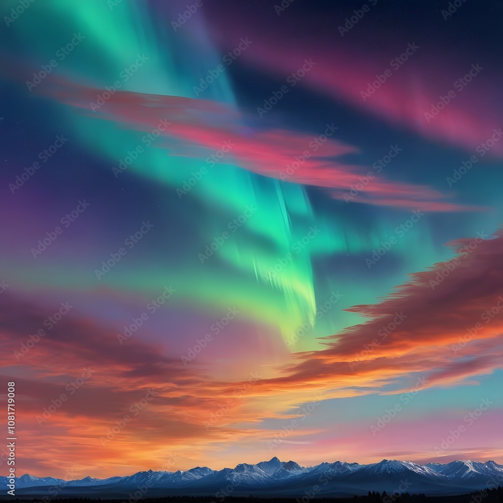 Obraz premium Beautiful Aurora Sky Scenery