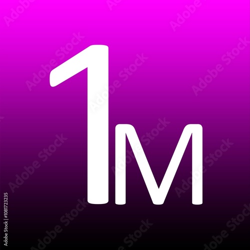 01 Million followers or 1 Million subscribers button for YouTube channel, Instagram and Facebook.
01 Million Subscribers, 01 Million followers  photo