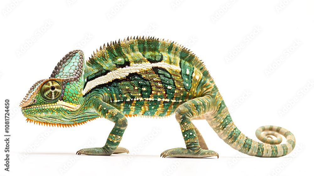 Naklejka premium chameleon isolated on white background