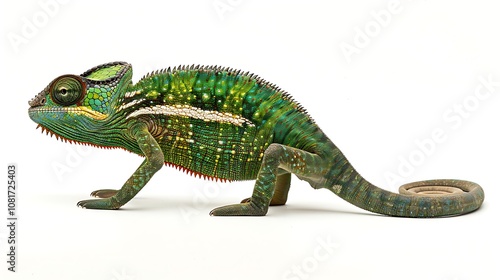 chameleon on white background