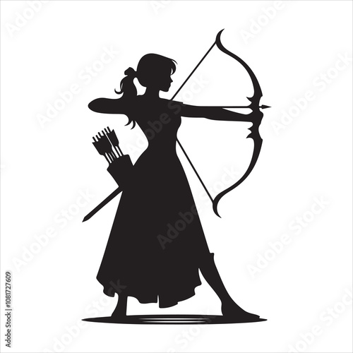 Archer silhouette vector. Archer logo icon. Archery vector illustration.