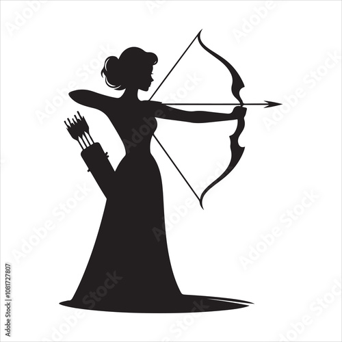 Archer silhouette vector. Archer logo icon. Archery vector illustration.