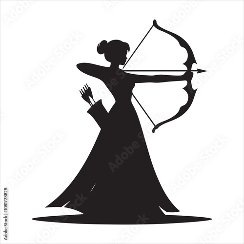 Archer silhouette vector. Archer logo icon. Archery vector illustration.