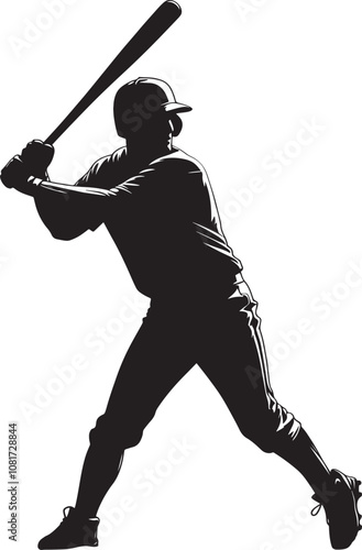 Sport silhouette, baseball batter player