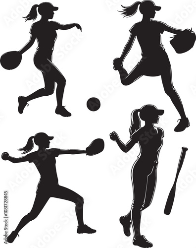 baseball player silhouette vector
