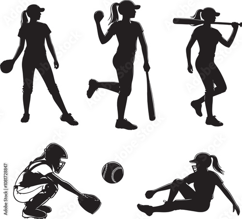 Sport silhouette, baseball batter player