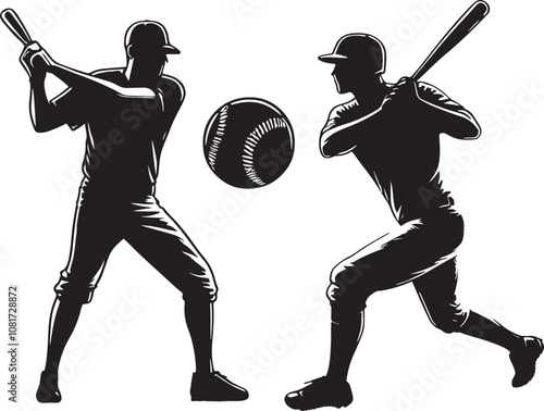 Sport silhouette, baseball batter player