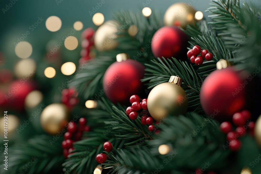 Festive christmas tree ornaments and decorations Festive christmas tree ornaments and decorations