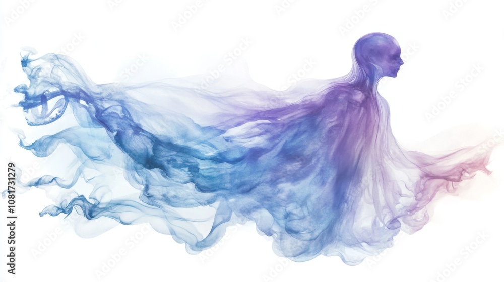 Fototapeta premium spiritual ghost are floating in the air. It is a realistic cartoon drawing.