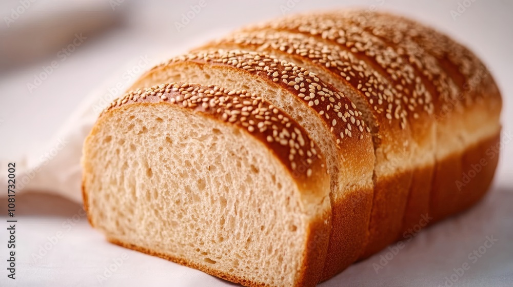 Freshly baked sesame seed bread loaf Freshly baked sesame seed bread loaf