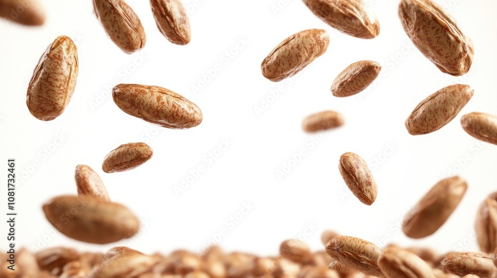 A close-up of floating seeds against a light background, showcasing their texture and form. A close-up of floating seeds against a light background, showcasing their texture and form.