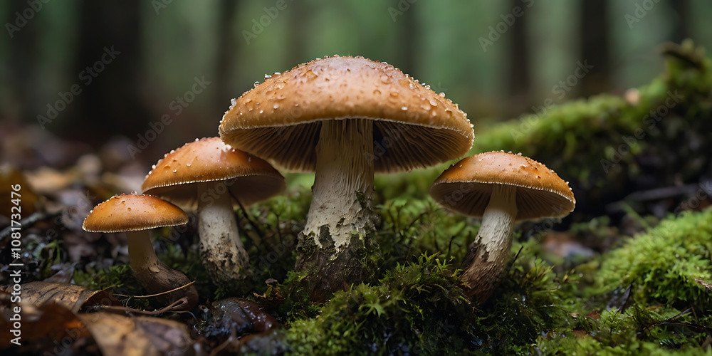 Fototapeta premium cool mushroom in the forest, created by Generative AI