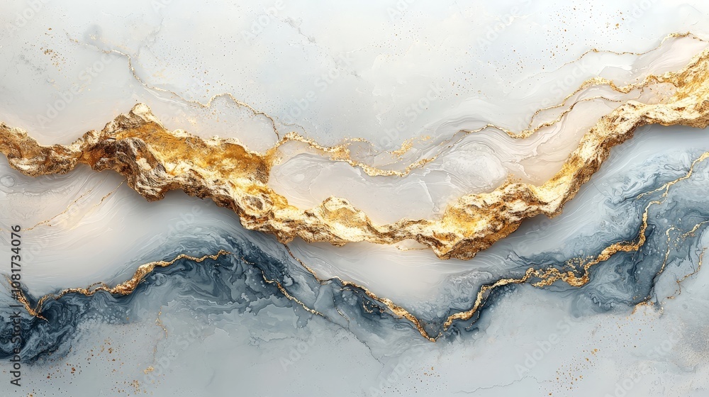 Abstract design featuring flowing lines in gold, white, and blue hues. Abstract design featuring flowing lines in gold, white, and blue hues.