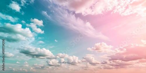 vibrand flat and pastel color sky, few clouds it's for and ad, the overall is a little bit blured photo