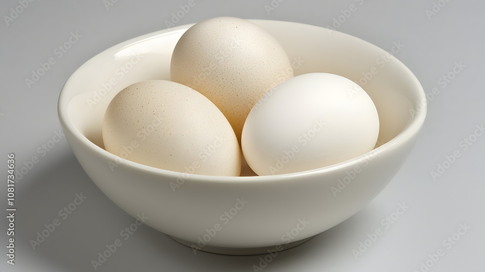 Top Down View of Ceramic Bowl with Eggs Top Down View of Ceramic Bowl with Eggs