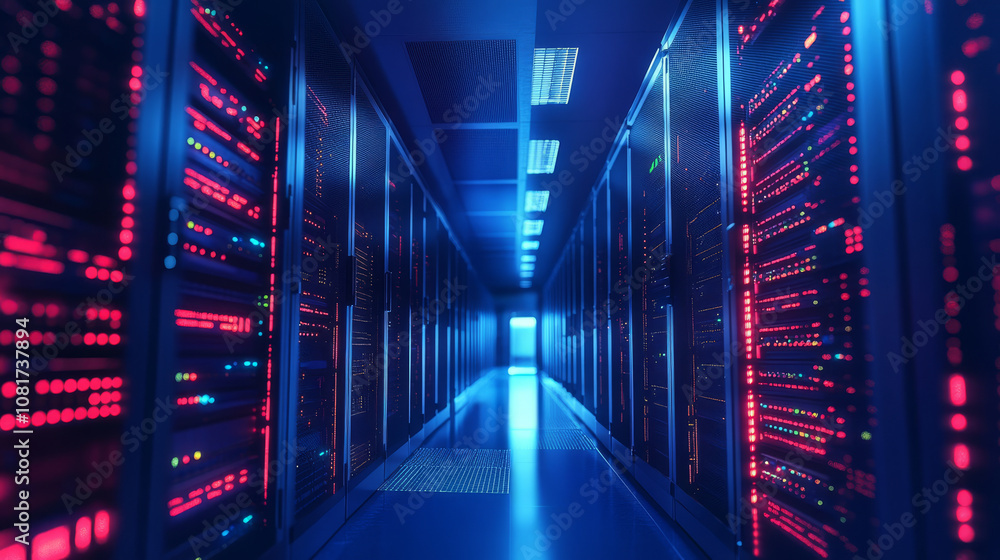 An AI system monitoring IT infrastructure, predicting potential failures and automating maintenance tasks An AI system monitoring IT infrastructure, predicting potential failures and automating maintenance tasks