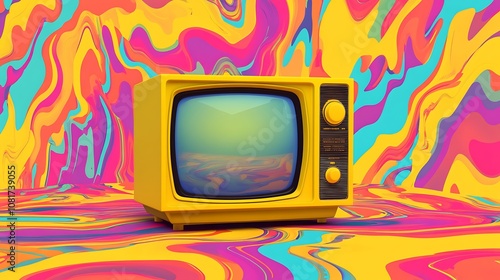 Retro Television in a Whirlwind of Colors