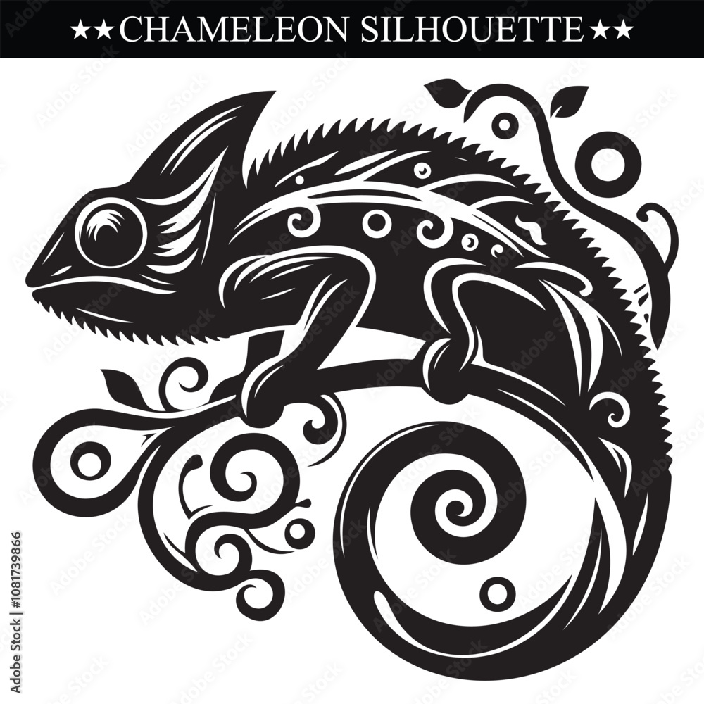 Chameleon silhouette vector illustration design Chameleon silhouette vector illustration design