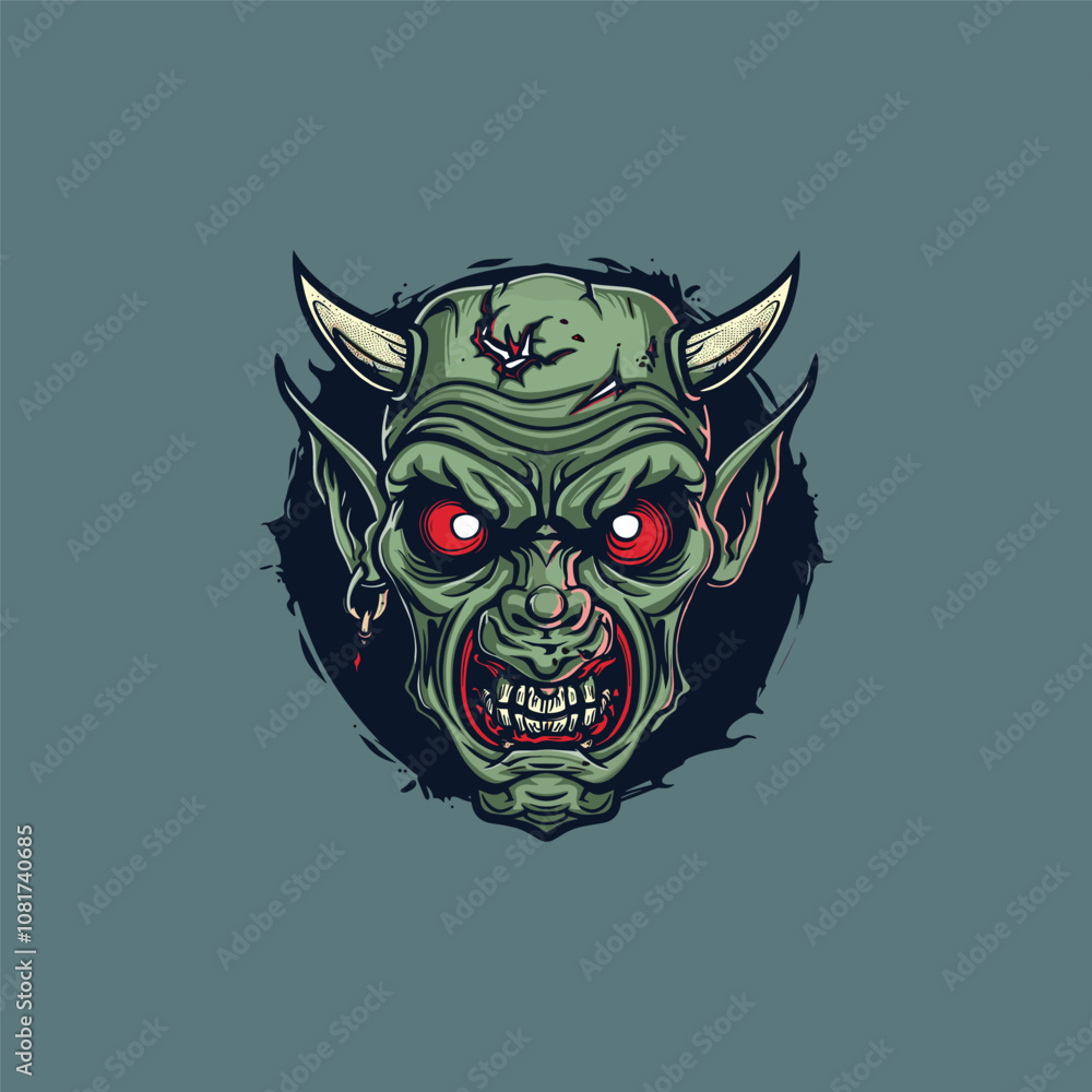 Fototapeta premium Head devil logo design