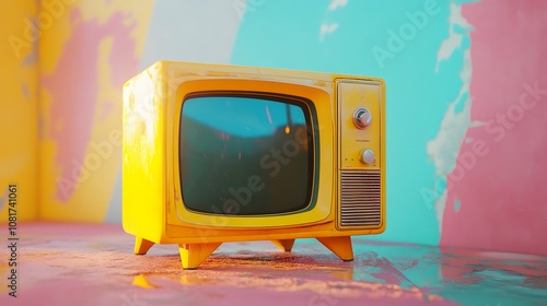 Yellow Retro Television