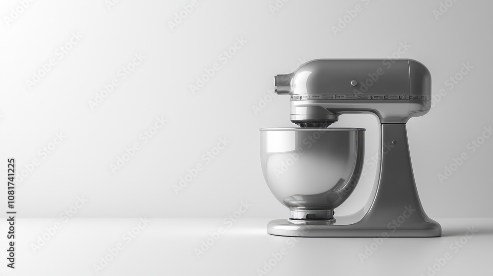 Silver stand mixer on white background. Silver stand mixer on white background.