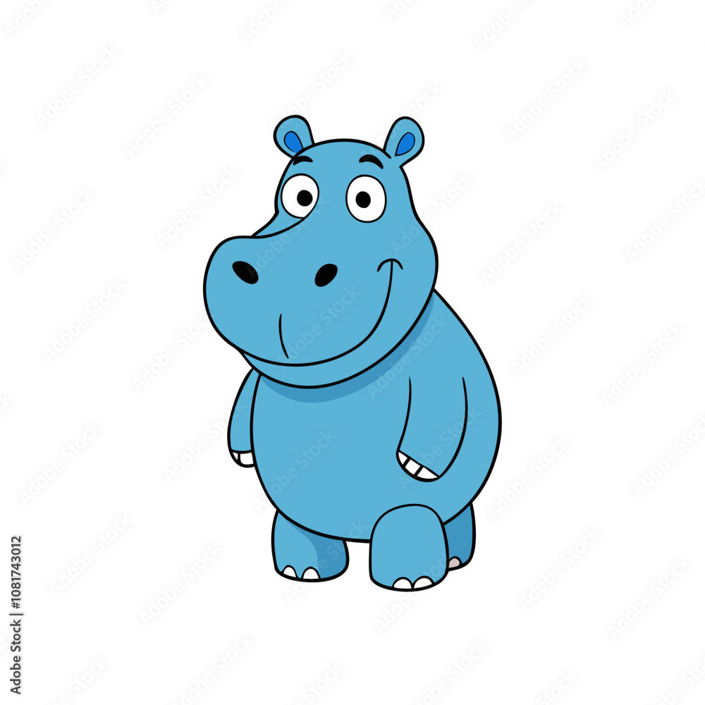 Fototapeta premium Hippopotamus cartoon vector