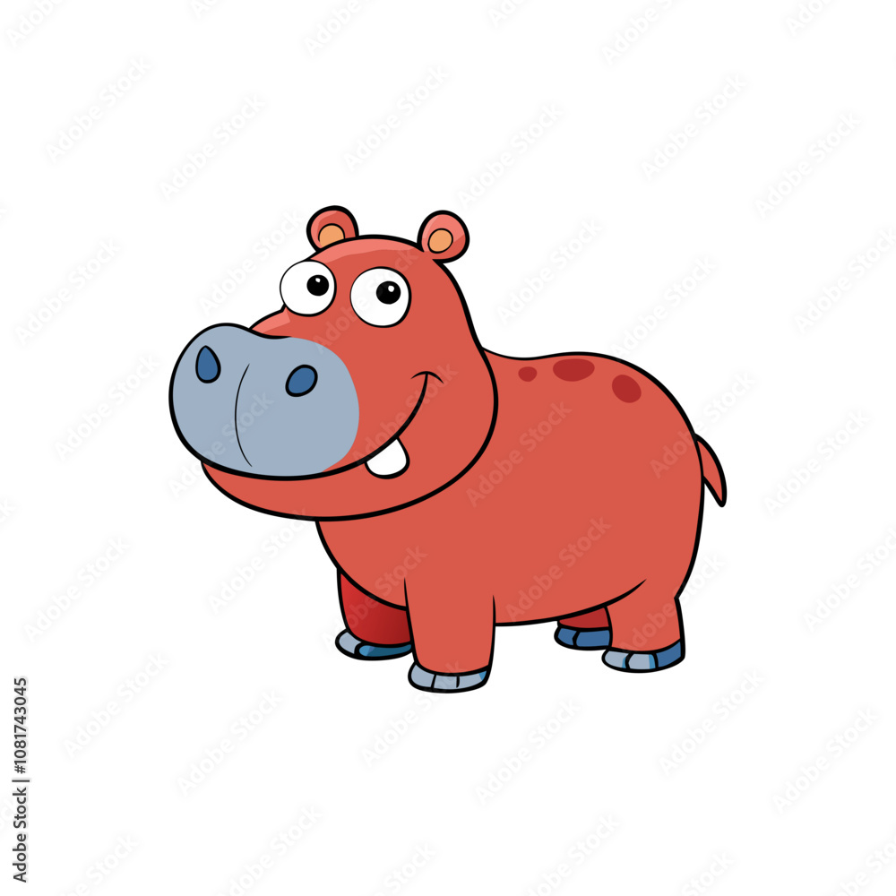Obraz premium Hippopotamus cartoon vector