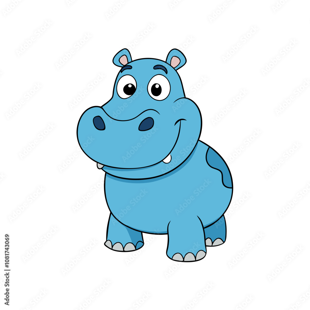 Fototapeta premium Hippopotamus cartoon vector