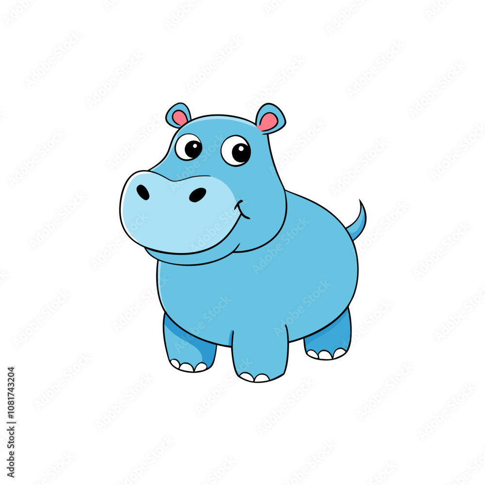 Obraz premium Hippopotamus cartoon vector