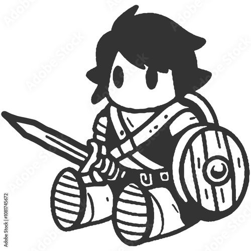 Holding the Line Vintage Illustration Vector