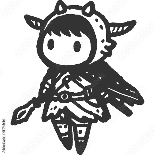 Holding the Line Vintage Illustration Vector