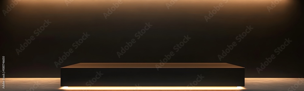 89. A high-gloss black podium with clean, sharp lines, illuminated softly from above, offering space for a product. 89. A high-gloss black podium with clean, sharp lines, illuminated softly from above, offering space for a product.