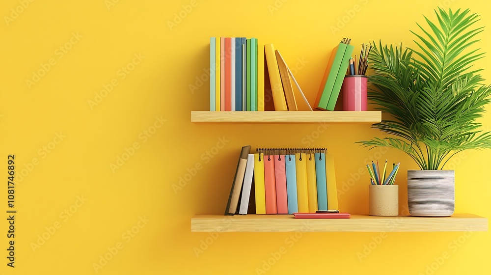 Colorful Books on a Shelf Colorful Books on a Shelf