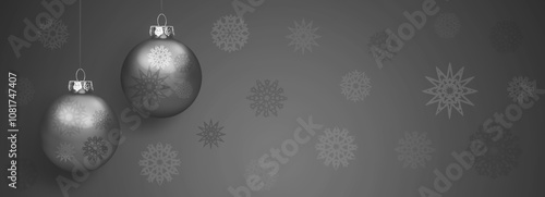 Glänzend Graue Weihnachtskugel am Band
