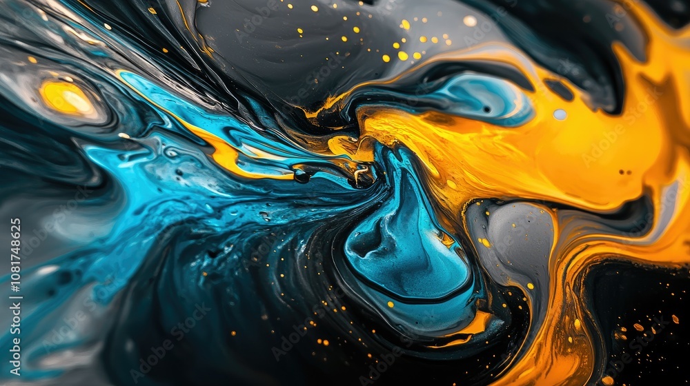Liquid paint mixing in mesmerizing swirls Liquid paint mixing in mesmerizing swirls