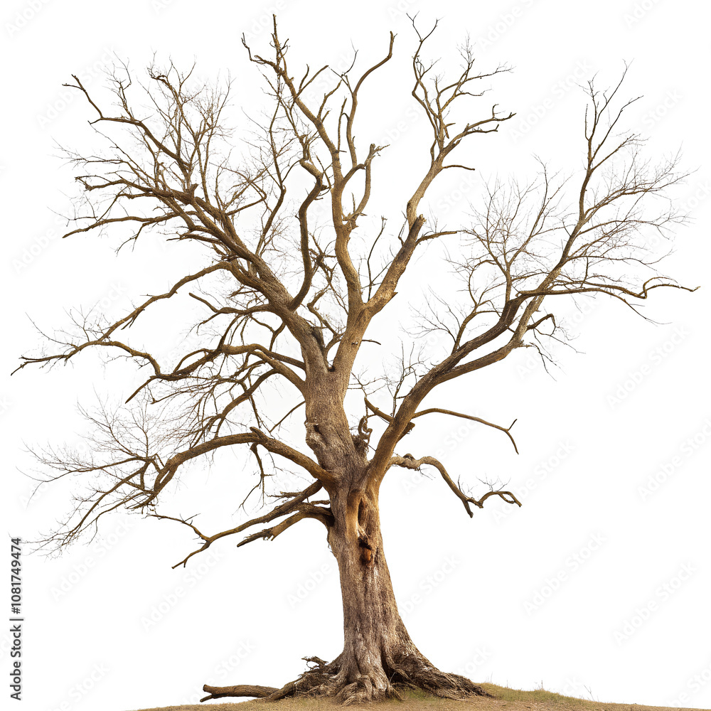 Fototapeta premium Dead tree, on isolated white background