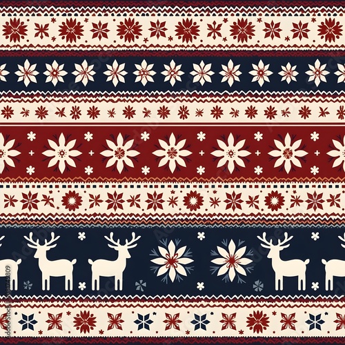 Wallpaper Mural Festive Knit Pattern Rustic Scandinavian Holiday Wallpaper Background Torontodigital.ca