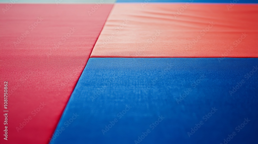 A gymnastics mat's grip texture, indoor setting with padded surface, Energetic style A gymnastics mat's grip texture, indoor setting with padded surface, Energetic style