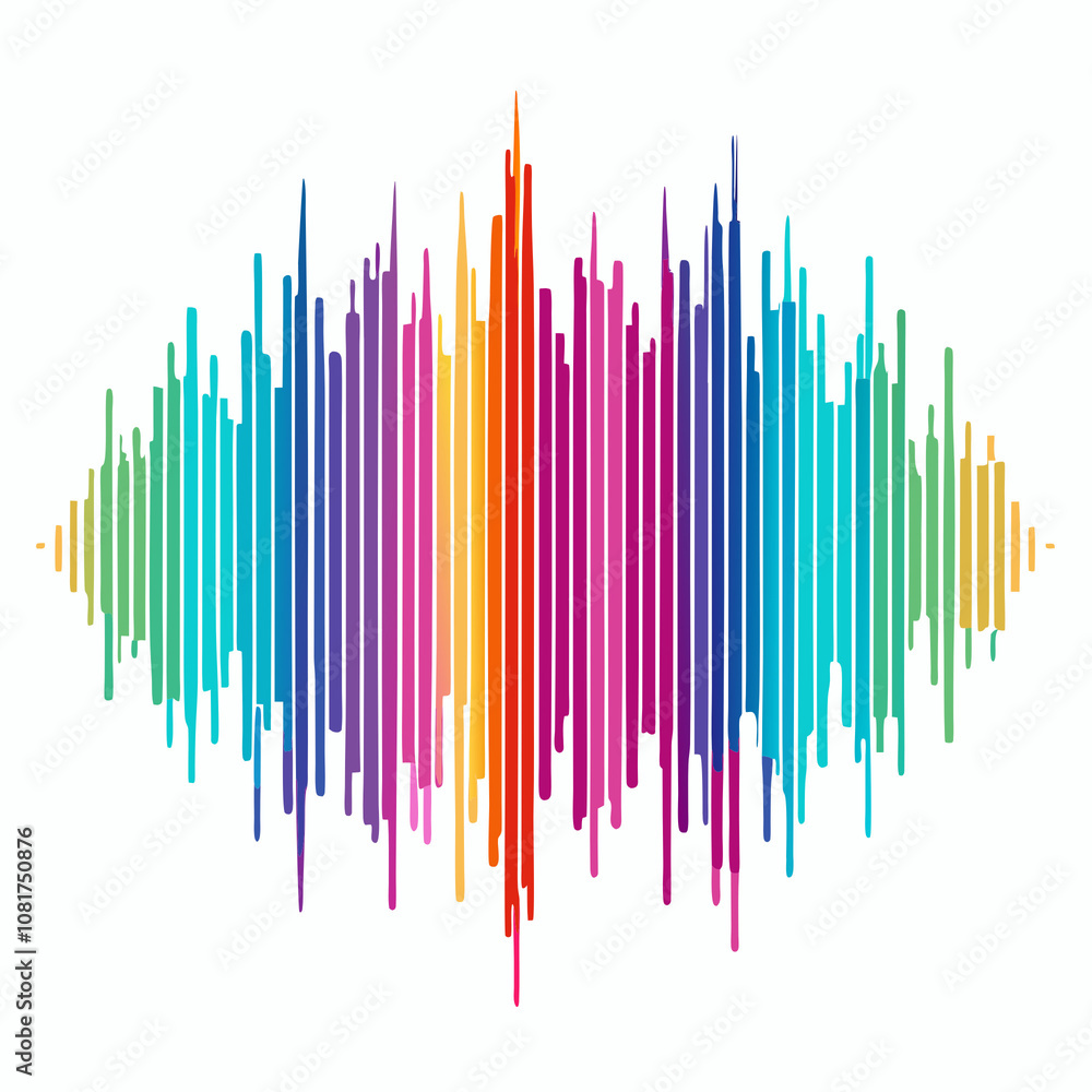 Obraz premium A fluid, colorful representation of sound waves or frequencies, visualized with vibrant gradients and patterns